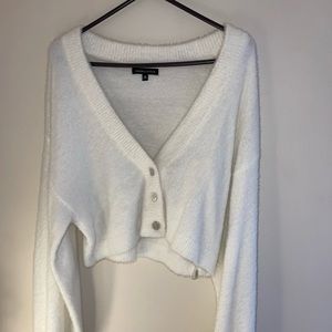 Kendal and Kylie white fuzzy sweater